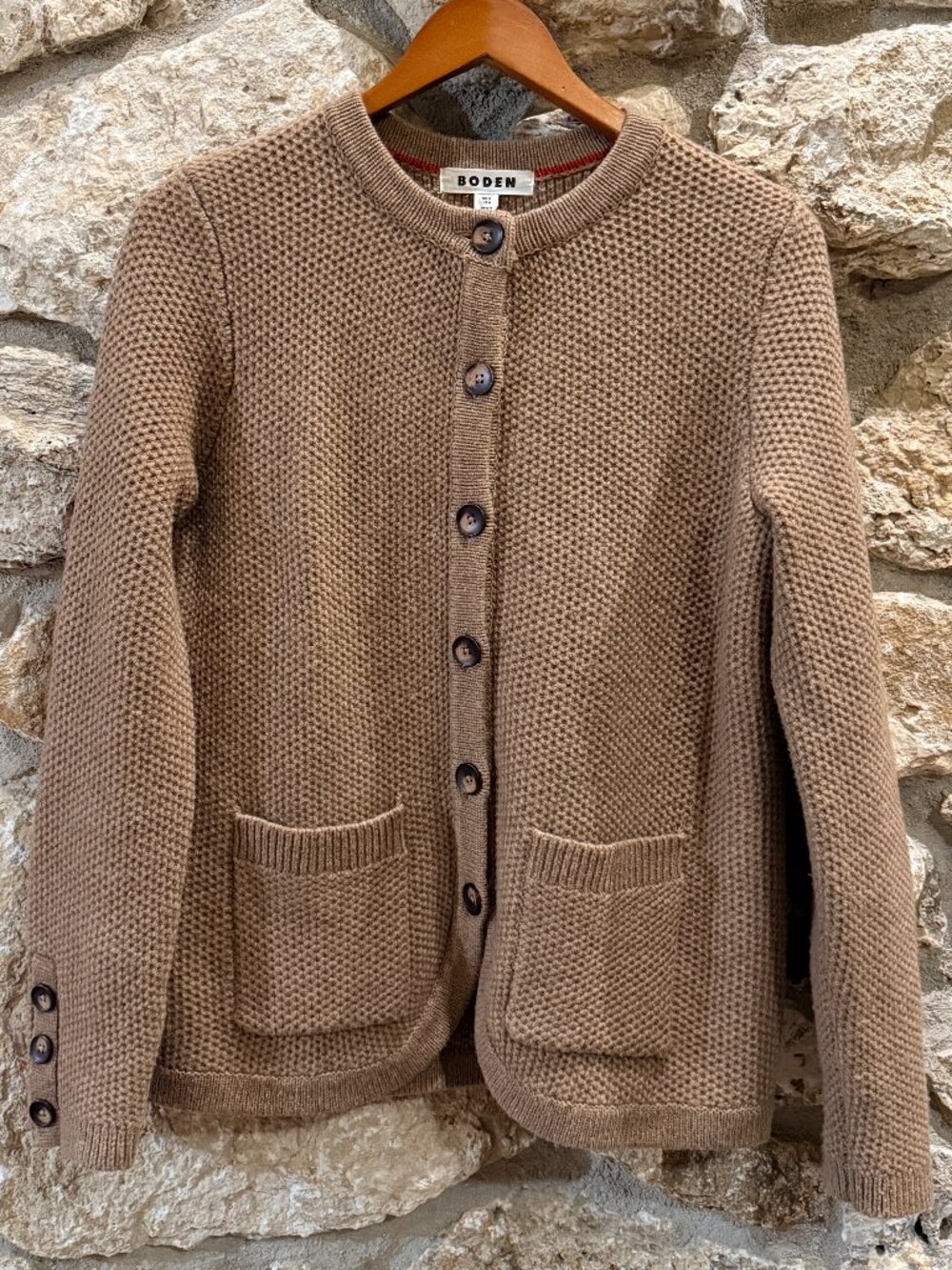 Wool Blend Women's Button Up 8Cardigan Sweater Boden sz 8